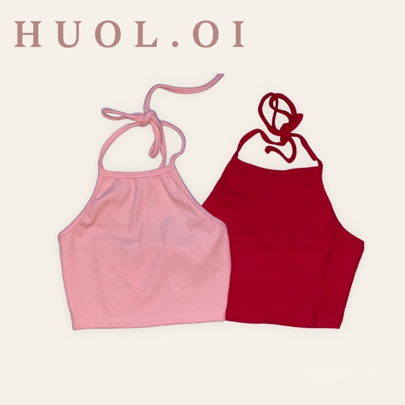 ÁO CROTOP_ áo crotop cổ yếm ngang cột nơ Huol.oi_store