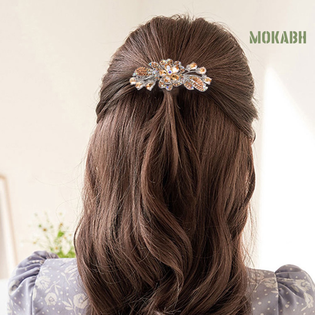 Kẹp Tóc Đính Pha Lê Giả Lấp Lánh Chống Trượt Chống Biến Dạng