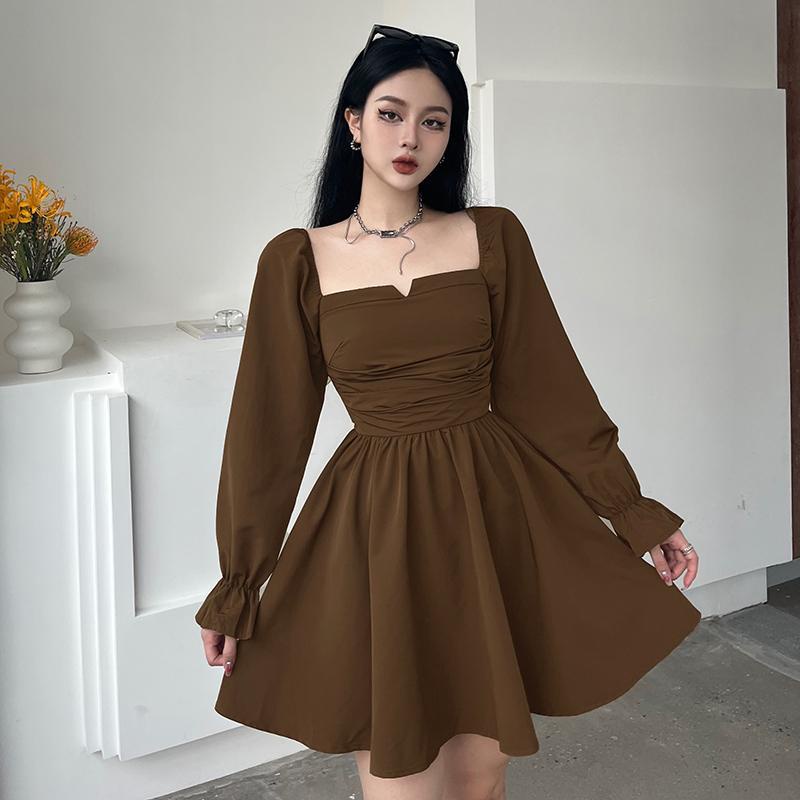 Đầm Dáng Ôm Xếp Ly Chiết Eo Phong Cách Pháp Cổ Điển Thời Trang Xuân Thu Hàng Mới 2022 Dành Cho Bạn Nữ Tuổi Teen