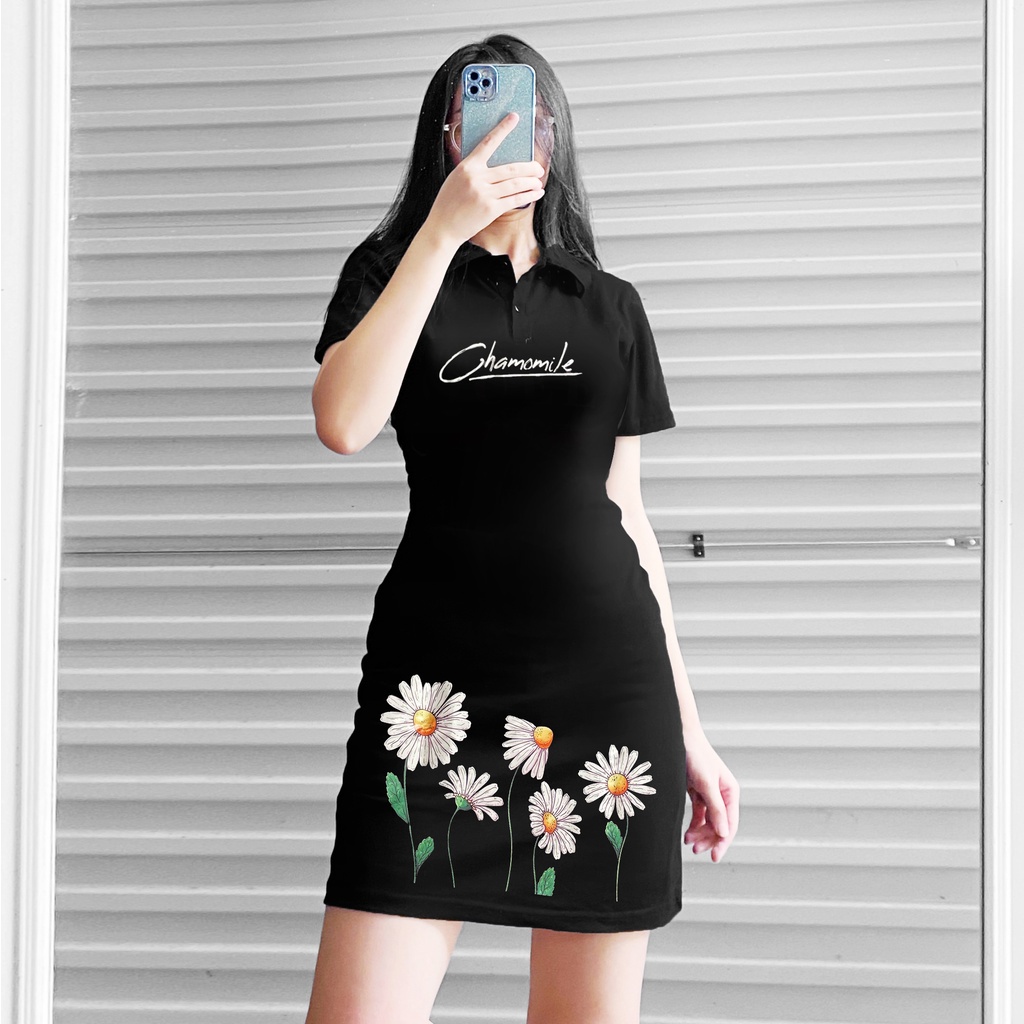 Đầm Polo Cotton Hoạ Tiết Hoa Cúc có big size [mã 1141]