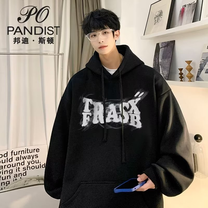 Áo hoodie AOKANG dáng rộng in họa tiết chữ cái thời trang trẻ trung thường ngày dành cho nam