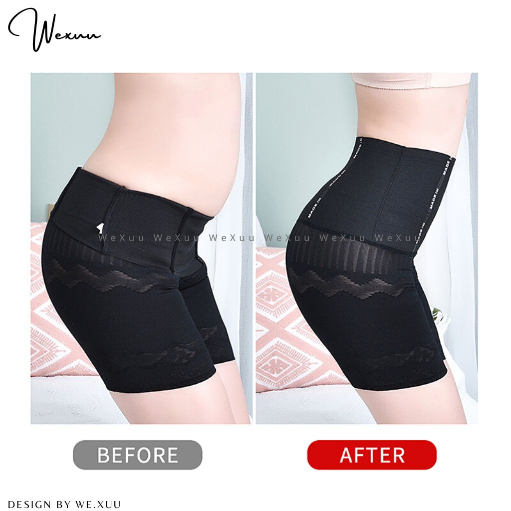 Quần gen bụng cạp cao đàn hồi có 4 nẹp định hình chống cuộn, ống quần vải su lụa mềm mát - WEXUU GB23