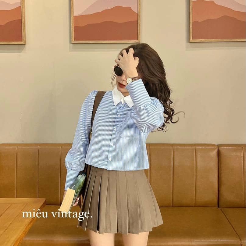 Áo sơ mi tay bồng  HA00055 hihishophaha