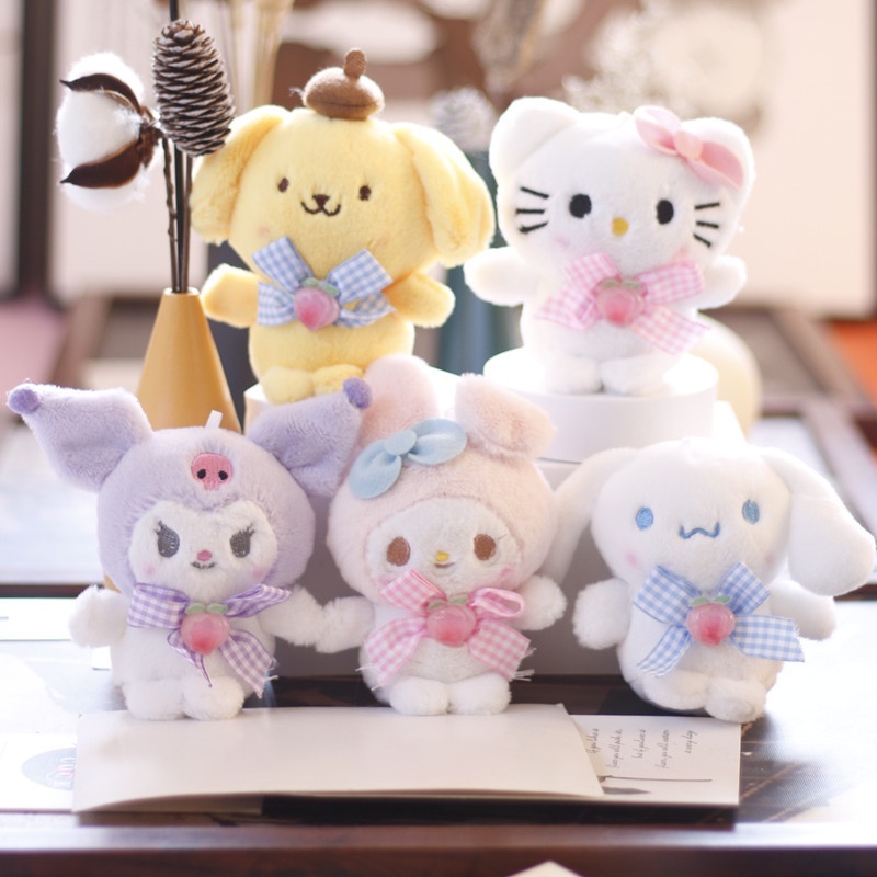 Móc Khóa Hình Thú Nhồi Bông Sanrio Kuromi Melody Dễ Thương