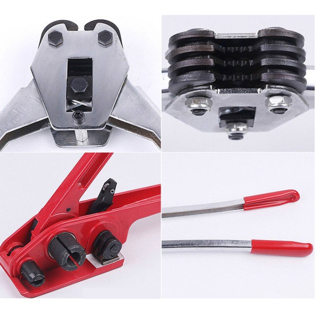 COMBO Kìm Siết Dây Đai Nhựa Kèm Dây và Bọ Sắt Kẹp Đai