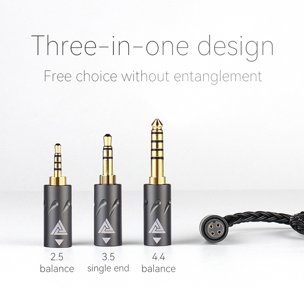Dây Cáp Nâng Cấp Tai Nghe 3 Trong 1 Mạ Bạc QKZ Q1 MAX 16 352 KZ C Pin QKZ HBB ZXT AS16 PRO ZSN PRO X