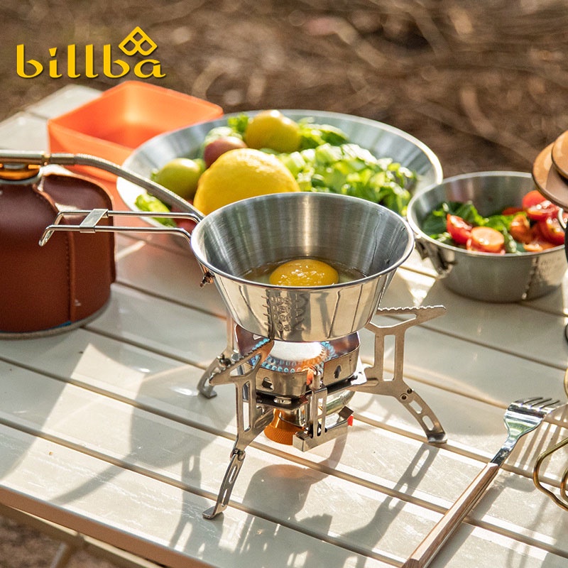 Chén  ăn cơm có tay cầm gập gọn bằng inox 304 dùng đi dã ngoại cắm trại ngoài trời BB4253 - Billba outdoors