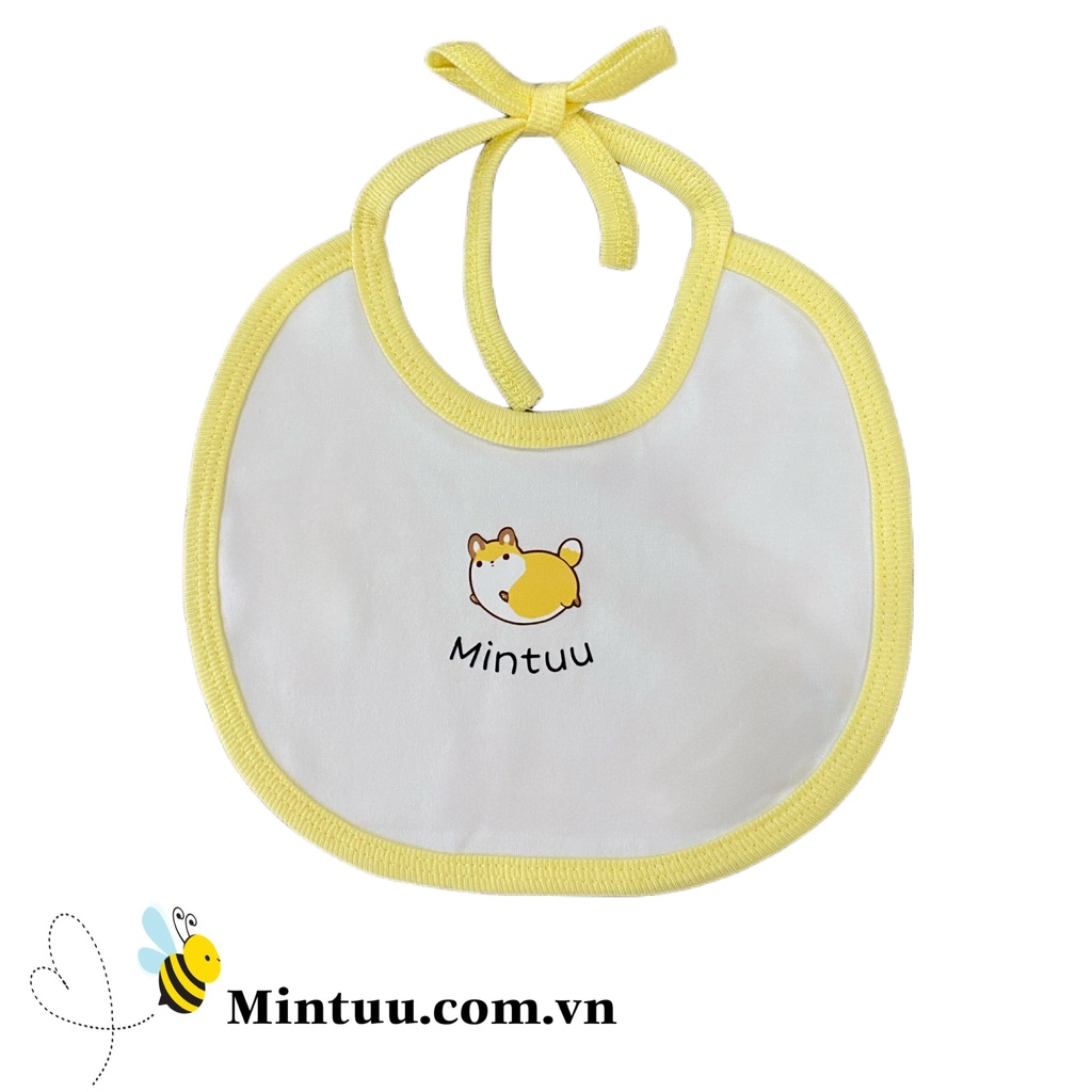 Yếm ăn dặm cho bé sơ sinh cột dây thương hiệu Mintuu First Choice, chất liệu vải 100% cotton 4 chiều