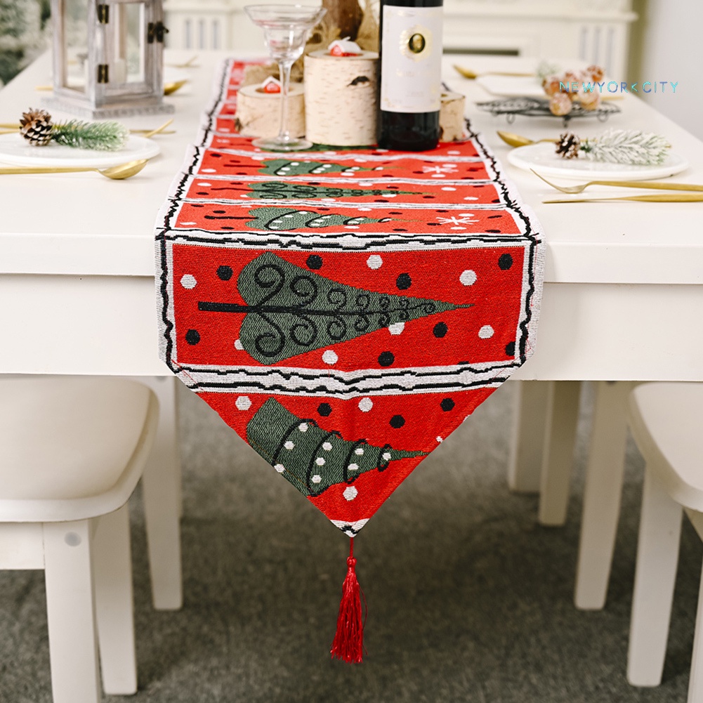 Khăn Trải Bàn Dệt Kim Trang Trí Giáng Sinh