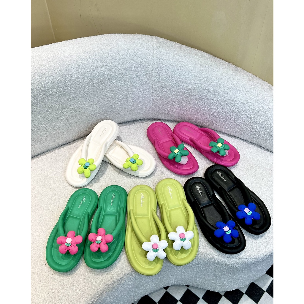 Dép xốp  gắn hoa nữ tính, duyên dáng - HN603