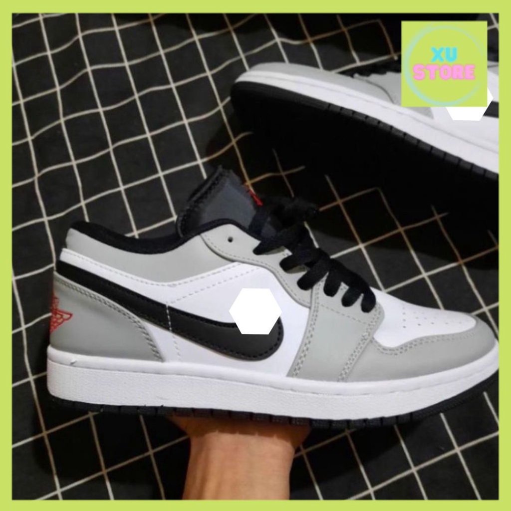 Giày Jordan Cổ Thấp Nam Nữ, Giày Sneaker JD1 Xám Thấp Cổ Đế Tăng Chiều Cao Dành Cho Học Sinh Sinh Viên Đi Chơi Đi Học