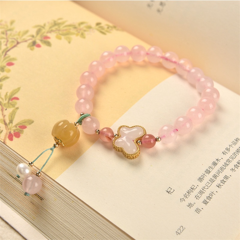 [Hàng Mới Về] Vòng Đeo Tay Cánh Bướm Đính Pha Lê Hồng