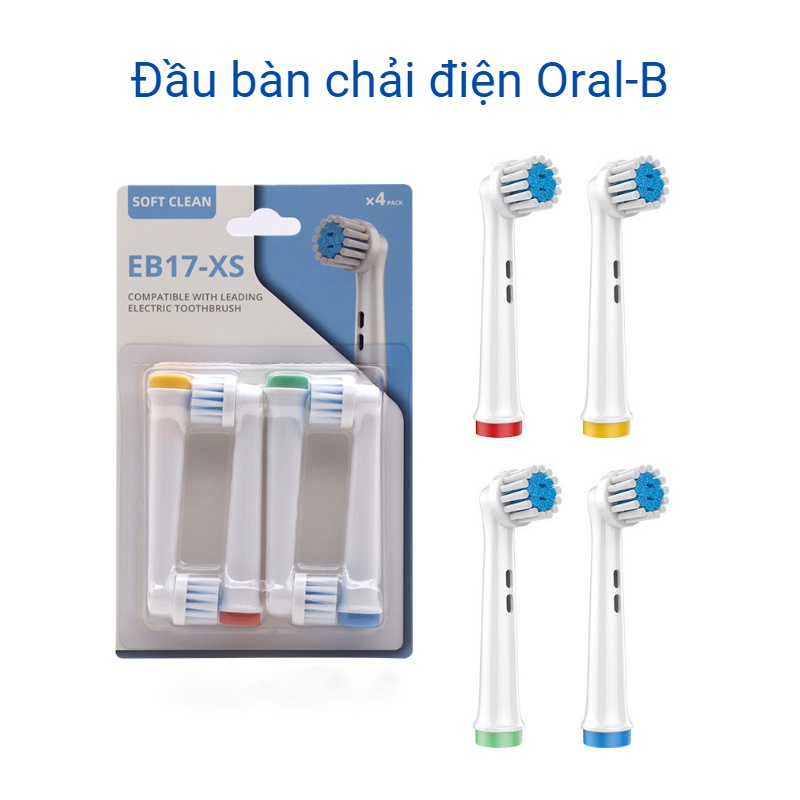 Set 4 đầu bàn chải điện Oral B Braun bản rút gọn giá tốt, lông mềm