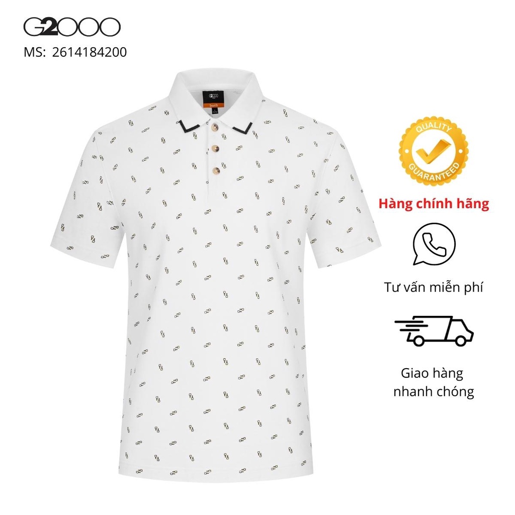 Áo Polo Nam G2000 (26141842-00/78) Tay Ngắn Màu Trắng/ Xanh Đậm