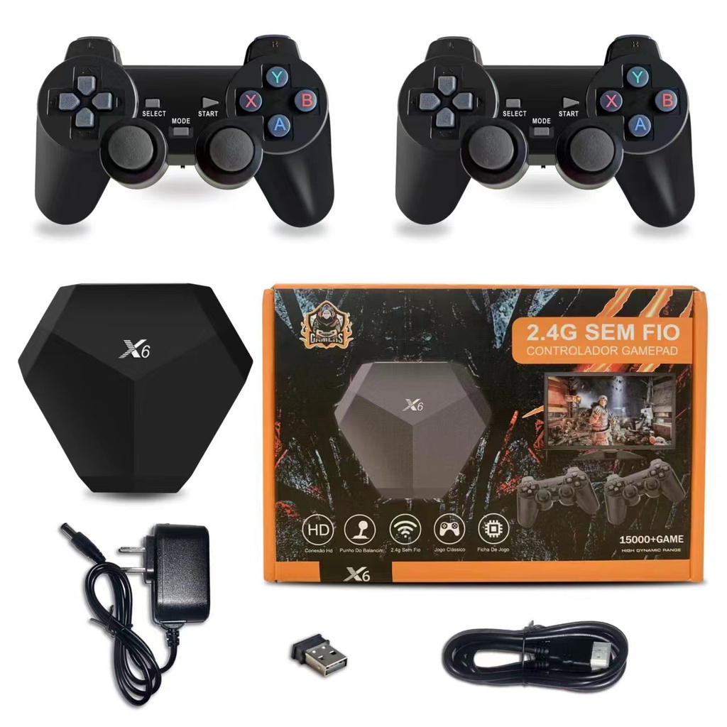(MớI) Máy Chơi Game X6 15000 Game Cổ ĐiểN TV + 2 Tay CầM HDMI Cho Nintendo PS1 M8