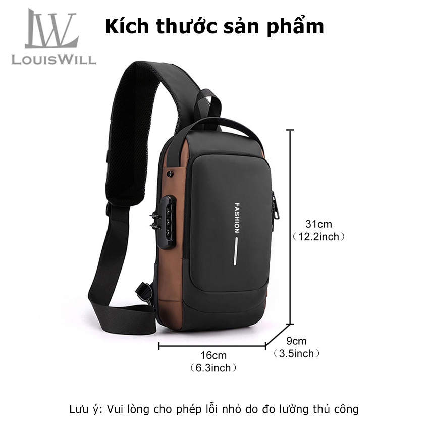 Túi Đeo Chéo Nam LOUISWILL Chống Thấm Nước Thời Trang Mới | BigBuy360 - bigbuy360.vn