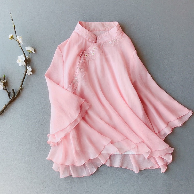 Set bộ đồ pháp phục kiểu cổ trang trung hoa trung quốc hán phục đi lễ chùa trang phục bàn trà spa
