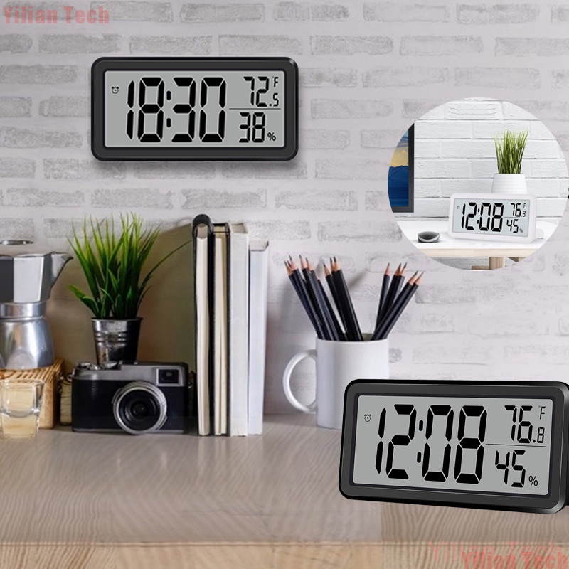 Đồng Hồ Báo Thức Kỹ Thuật Số Hiển Thị Màn Hình LCD Chạy Bằng Pin Dùng Trong Nhà / Văn Phòng