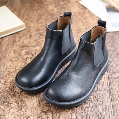 Giày Thể Thao Mocha Da Mềm Cổ Thấp Mũi Tròn Phong Cách Hàn Quốc Cho Nữ Giày Bốt Đế Bệt Mũi Tròn Thời Trang Cá Tính Cho Nữ