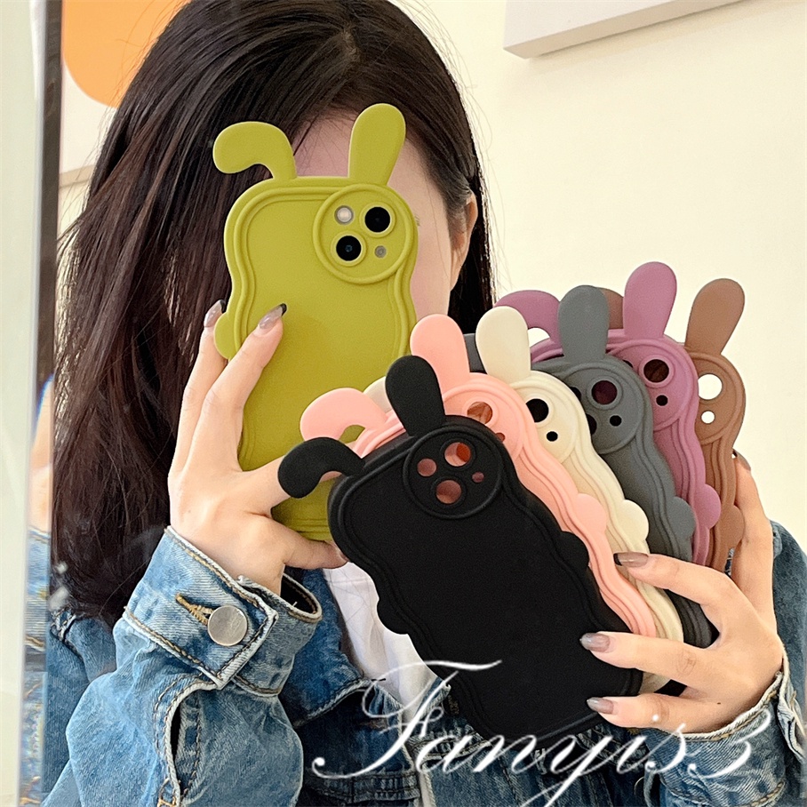 Ốp Điện Thoại TPU Mềm Trong Suốt Họa Tiết Tai Thỏ Cho IPhone 14 13 12 11 Pro Max X XR Xs Max X XR Xs