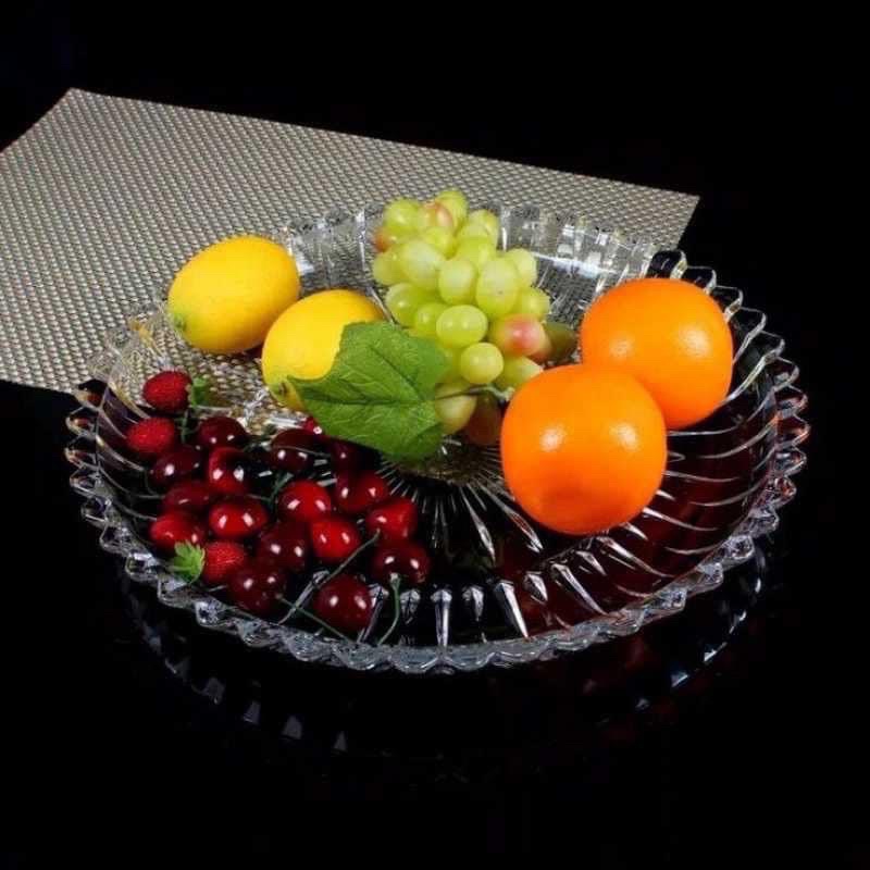 Đĩa thuỷ tinh trắng viền răng cưa