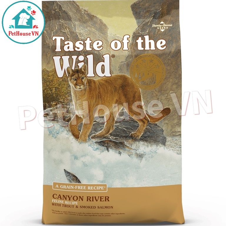 TASTE OF THE WILD CANYON RIVER - Túi 60G Thức Ăn Hạt Cho Mèo Vị Cá Hồi Vân & Cá Hồi Xông Khói Hàng Chính Hãng