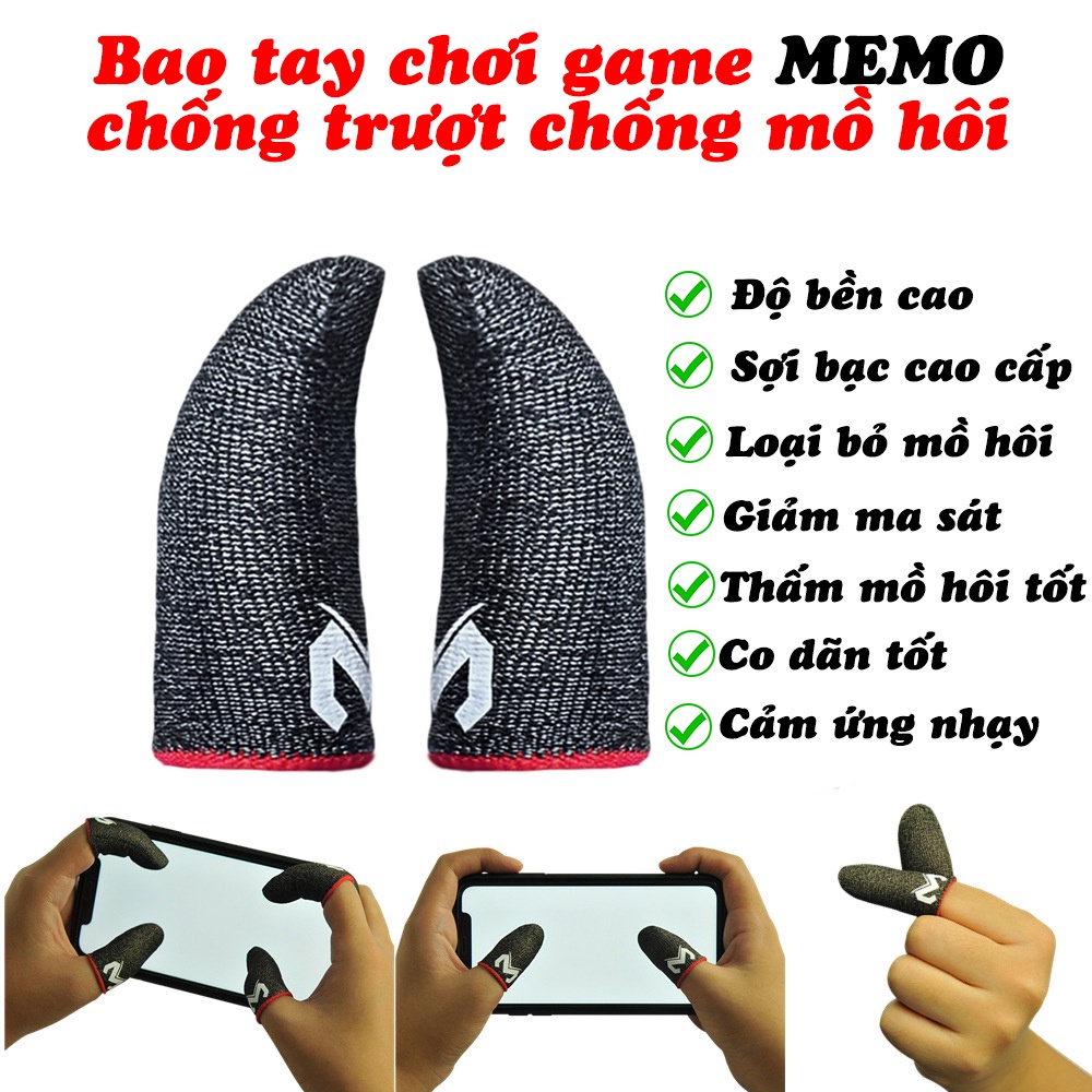 Bao tay MEMO - Ngón tay vải chơi game cao cấp MEMO - Găng tay chơi game chống trượt chống mồ hôi siêu nhạy