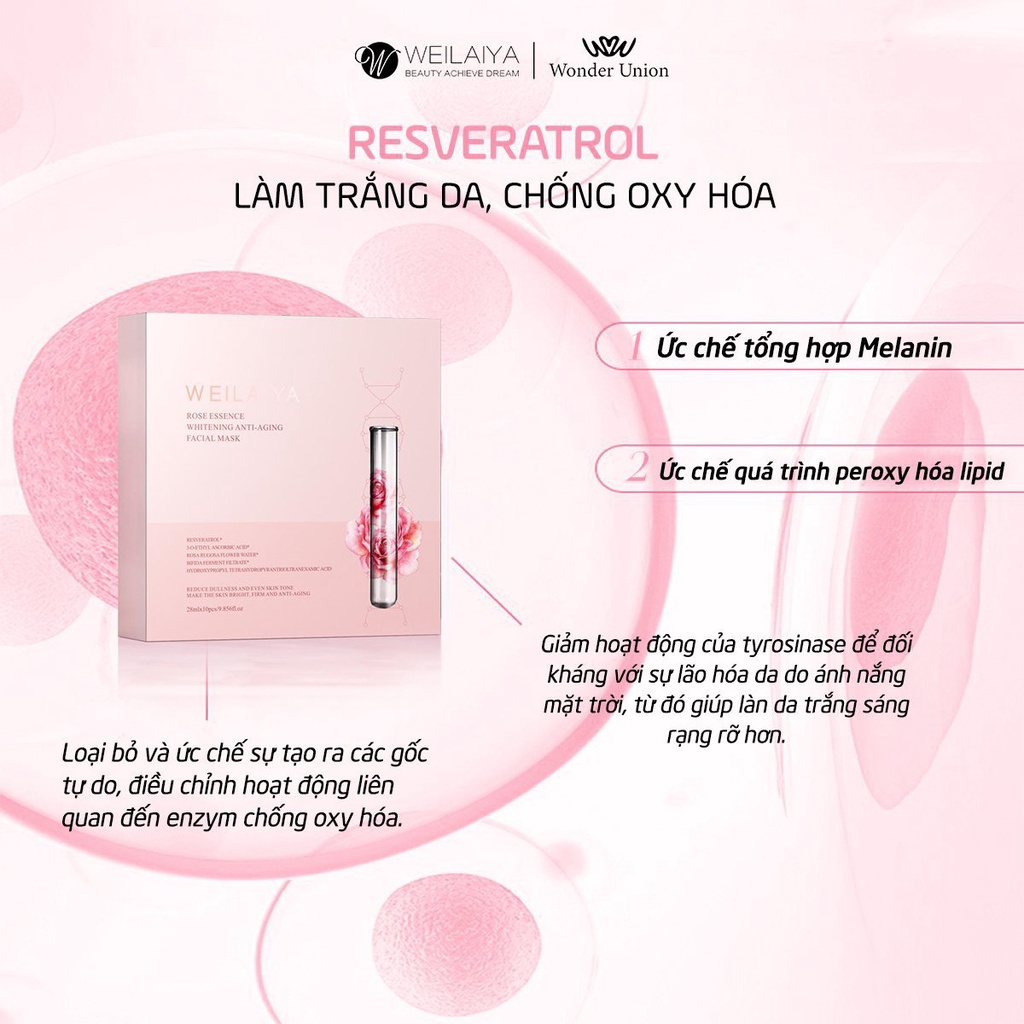 Mặt nạ Tái Sinh & Mặt nạ Trắng Da hộp 10 miếng Weilaiya