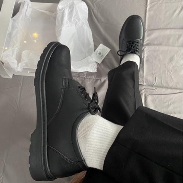 Giày Buộc Dây Nam Derby Mũi Tròn Da Bóng Đế Đốc Tăng Chiều Cao, Giày Da Derby Viboots Công Sở Sang Trọng Mẫu  Mới