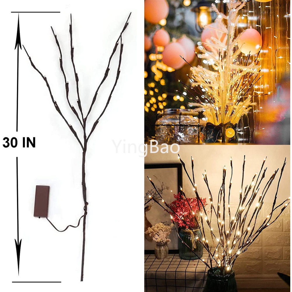 Nhánh Cây Liễu Đèn LED 73cm 20 Bóng Chạy Bằng Pin Dùng Trang Trí Giáng Sinh DIY