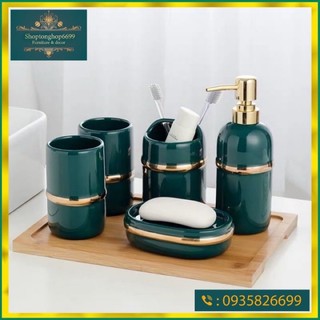 (Có sẵn )Bộ đồ dùng nhà tắm gốm sứ cao cấp