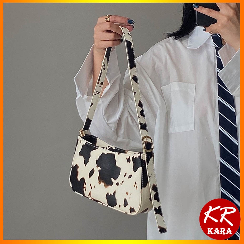 (QC loại 1) Túi Kẹp Nách Nữ Túi đeo vai nữ vân bò sữa KARA 343- Size 25*5*13, da PU cao cấp