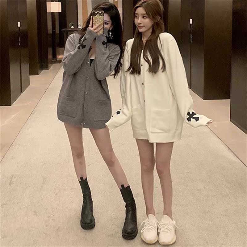 Áo Cardigan Thêu Chrome Heart 2 Màu Siêu Hot