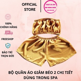 Bộ Quần Áo Giảm Béo 2 Chi Tiết Dùng Trong Spa v Thẩm Mỹ Viện - Chất Liệu Phi Lụa Loại 1