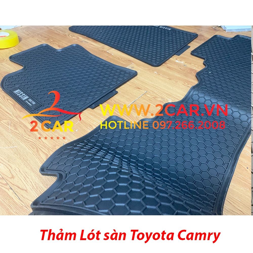 Thảm lót sàn cao su xe Toyota Camry 2012-2013-2014-2015-2016-2017-2018,2022 loại đúc dày theo xe, không mùi mẫu Nissin