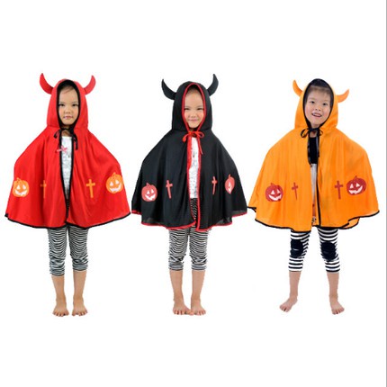 Áo choàng mũ sừng ác quỷ Halloween