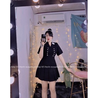 ĐẦM NÚT PHỐI BÈO XẾP LI [ BIGSIZE 55-90KG] ẢNH CHỤP THẬT