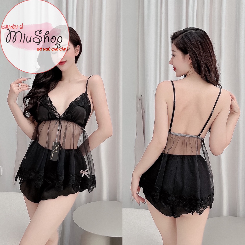 🍀🍀 Sét đồ ngủ 2 dây voan phối lưới 🍀🍀 sét đùi cao cấp lưới bèo 56kg