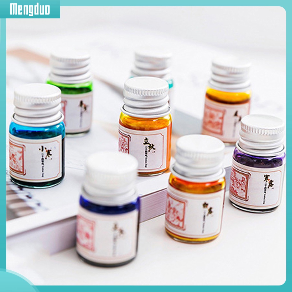 MD❀5ML 24 Colors Calligraphy Writing Painting Fountain Pen Ink with Glitter Powder