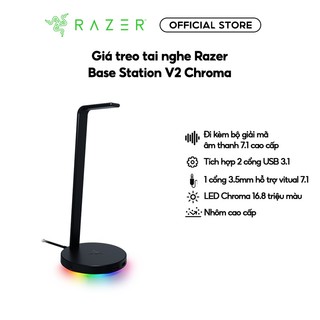 Giá treo tai nghe razer base station v2 chroma-usb 3.1 hub-7.1 surround sound_rc21-01510100