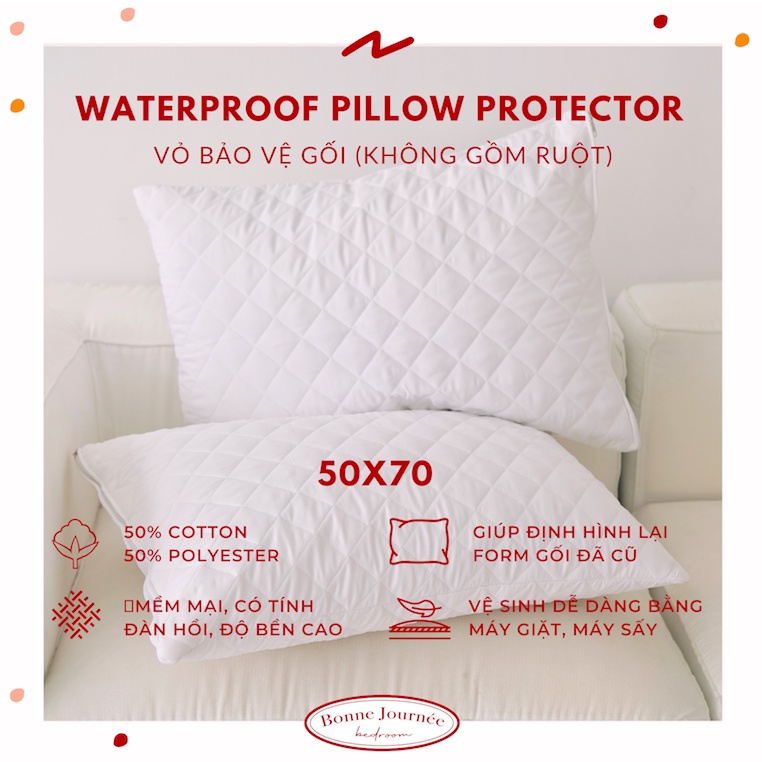 (VỎ BẢO VỆ GỐI CHẦN BÔNG) 3 LỚP ĐẶC BIỆT MỀM MẠI CHỐNG THẤM (50X70) (KO RUỘT)