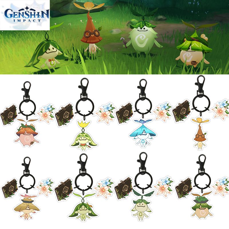 Game Genshin Impact Aranara Acrylic Keychain Toys Keyring Bag Pendant Kids Xmas Gifts