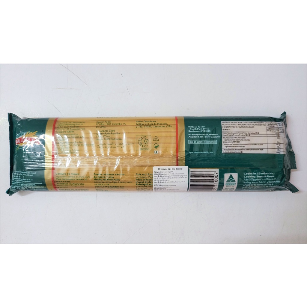 [Gói 500g – SỐ 1] MÌ Ý SỢI DẸT [Australia] BALDUCCI No 1 Linguine Pasta (halal) (tmt)