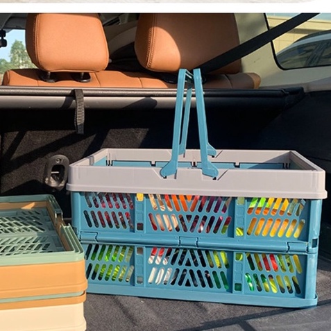 Cái giỏ Giỏ dã ngoại Có thể gập lại Trung bình Phong cách Nhật Bản Tay cầm di động đựng đồ du lịch cho nhà ngoài trời Winter064