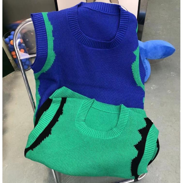 Áo Sweater Dệt Kim Không Tay Cổ Vuông Dáng Rộng Phong Cách Thời Trang Hàn Quốc Cho Nam Giới