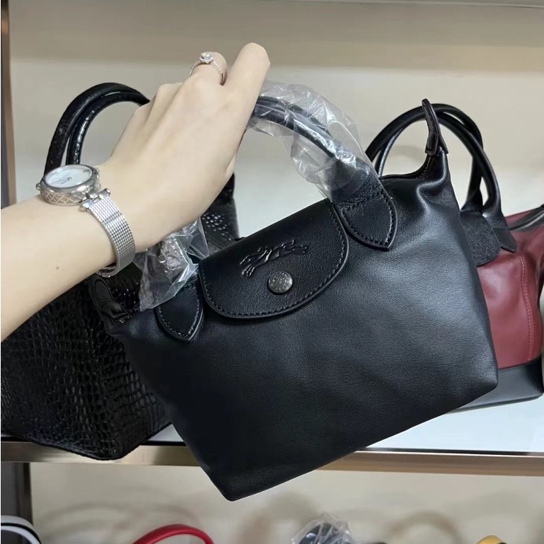 LONGCHAMP ★Bộ Đồ Thời Trang Kiểu Dáng Xinh Xắn Cho Bé★ Túi Đeo Vai jiaozi 1500 mini Bằng Da Bò Chính Hãng L1500
