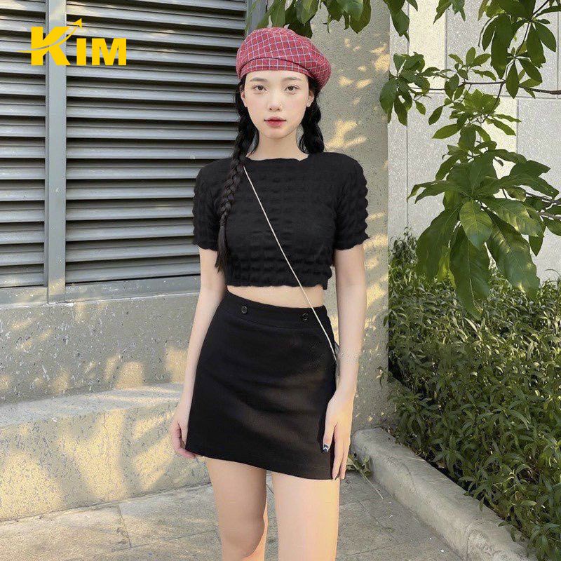 ÁO CROPTOP Ô VUÔNG HÀN QUỐC chất vải mềm mịn xinh xịn.