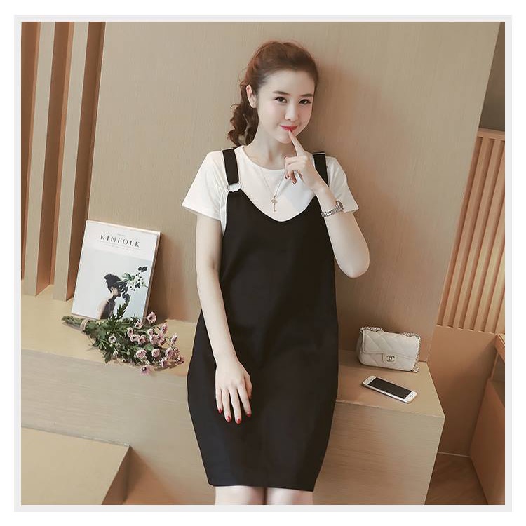 Đầm bầu công sở Váy bầu đẹp Sét Yếm Bầu Bum Quai Sắt Tròn MYC1092, có bán yếm rời