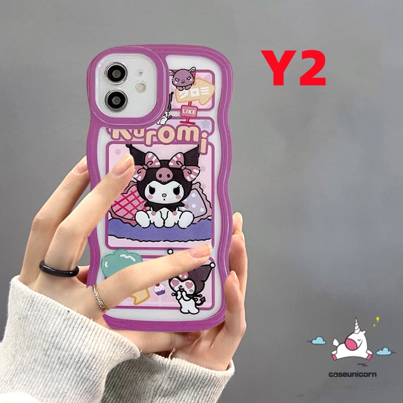 Ốp Điện Thoại Họa Tiết Kuromi Melody Viền Lượn Sóng Cho IPhone 11 14 12 13 Pro MAX XR X XS MAX 6 6s 7 8 14 Plus SE 2020