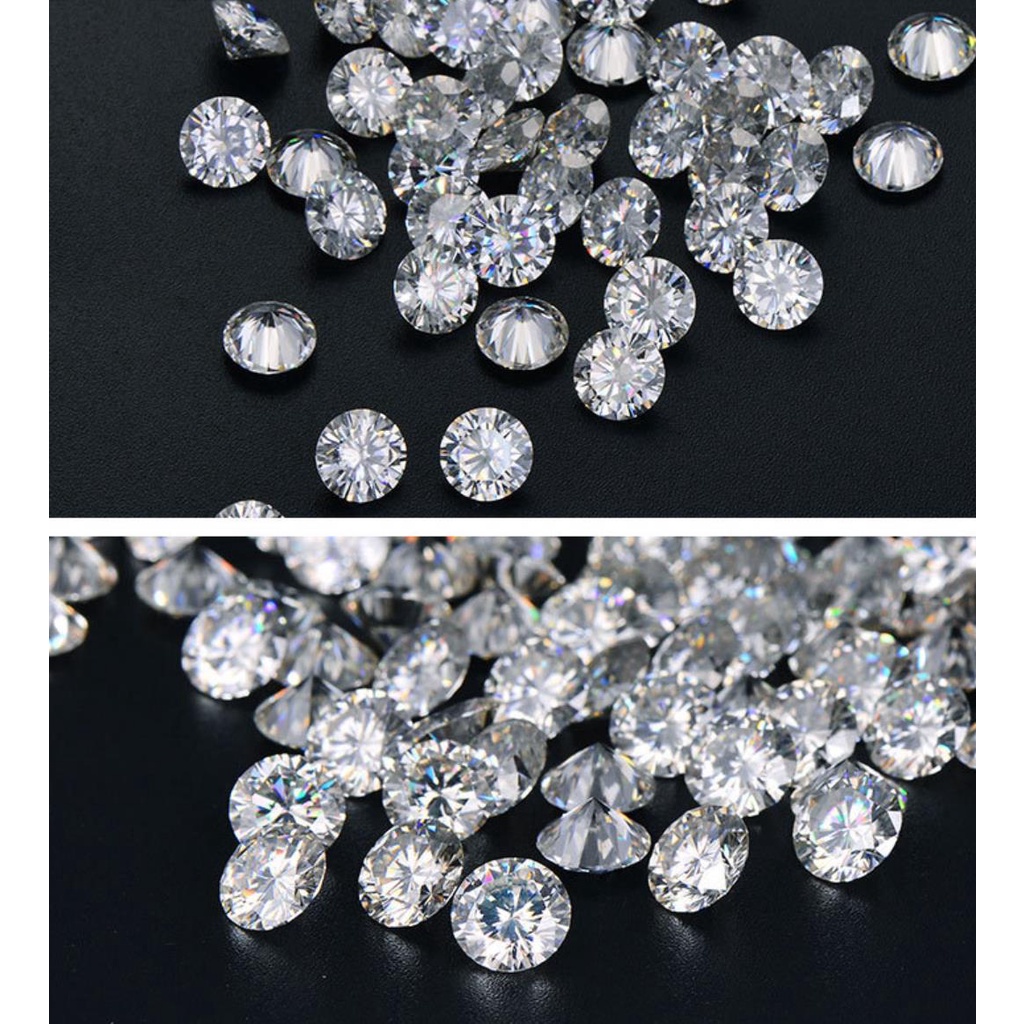 Moissanite Các hạt nhỏ, đá trần 1--3mm D màu có thể đo lường bút khoan, đá nhỏ Mosan khoan nát bán thành phẩm